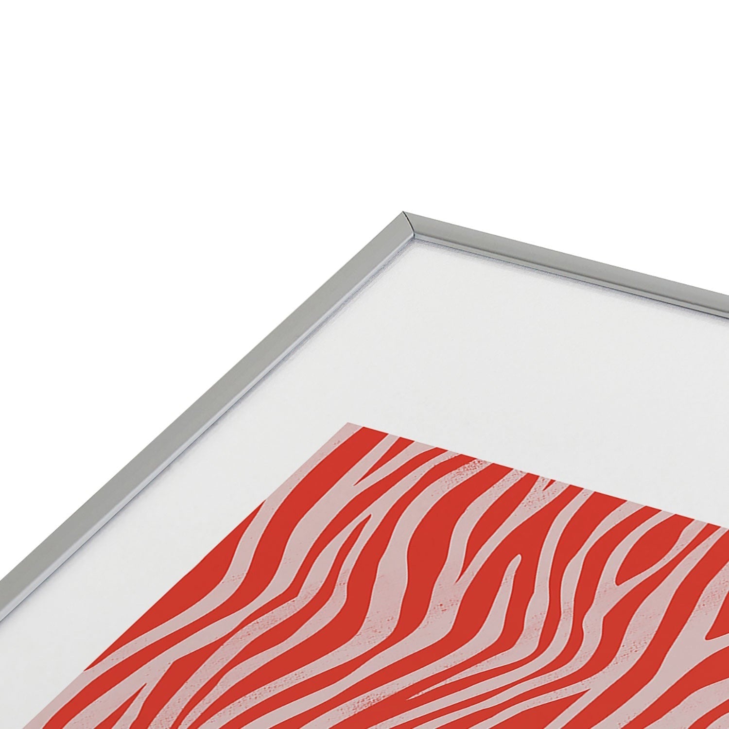Avenie BR Red Zebra Stripe Metal Framed Art Print