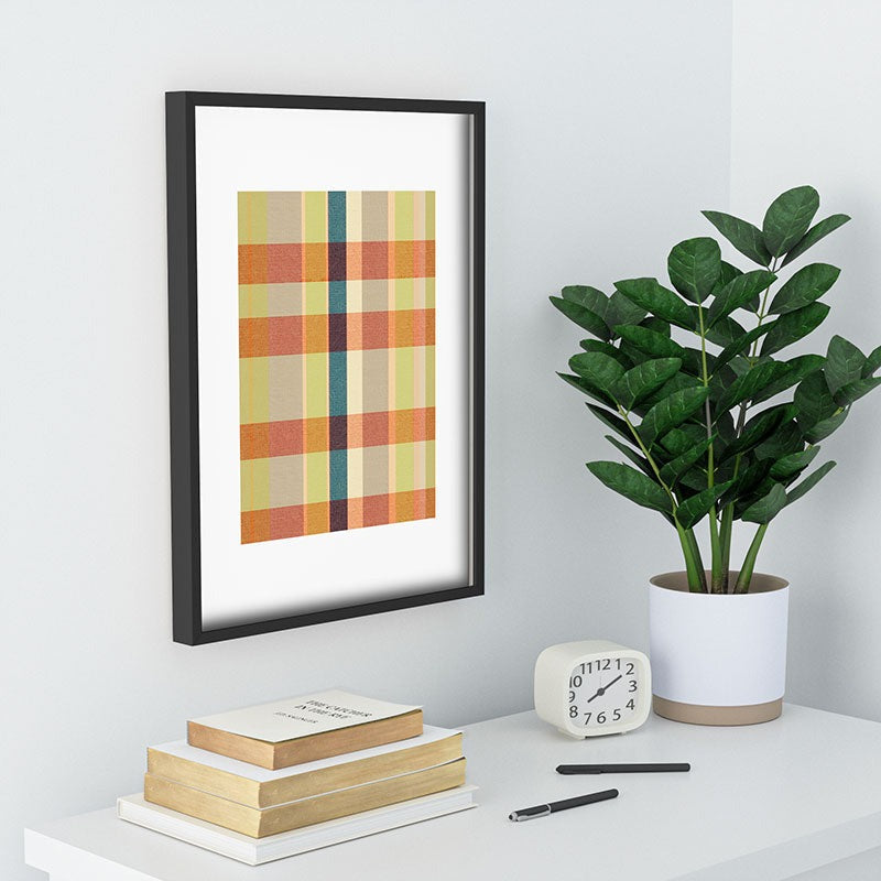 Marta Barragan Camarasa Retro Picnic Plaid Warm Tones Recessed Framing Rectangle