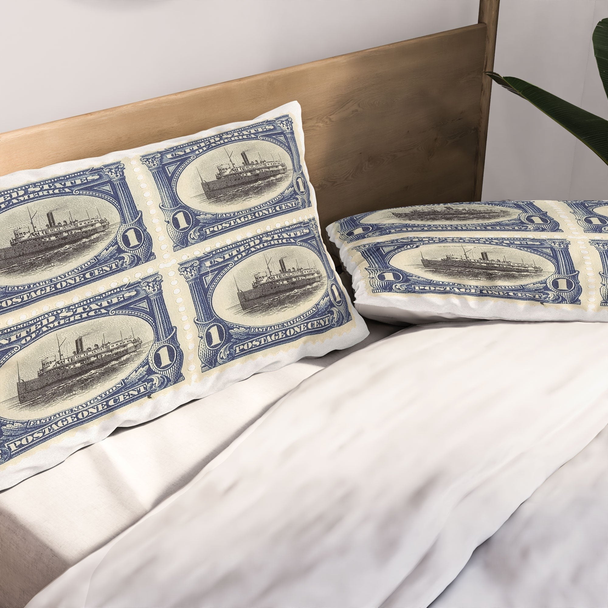 DENY Designs 1901 1c Fast Lake Navigation Stamps Pillow Shams