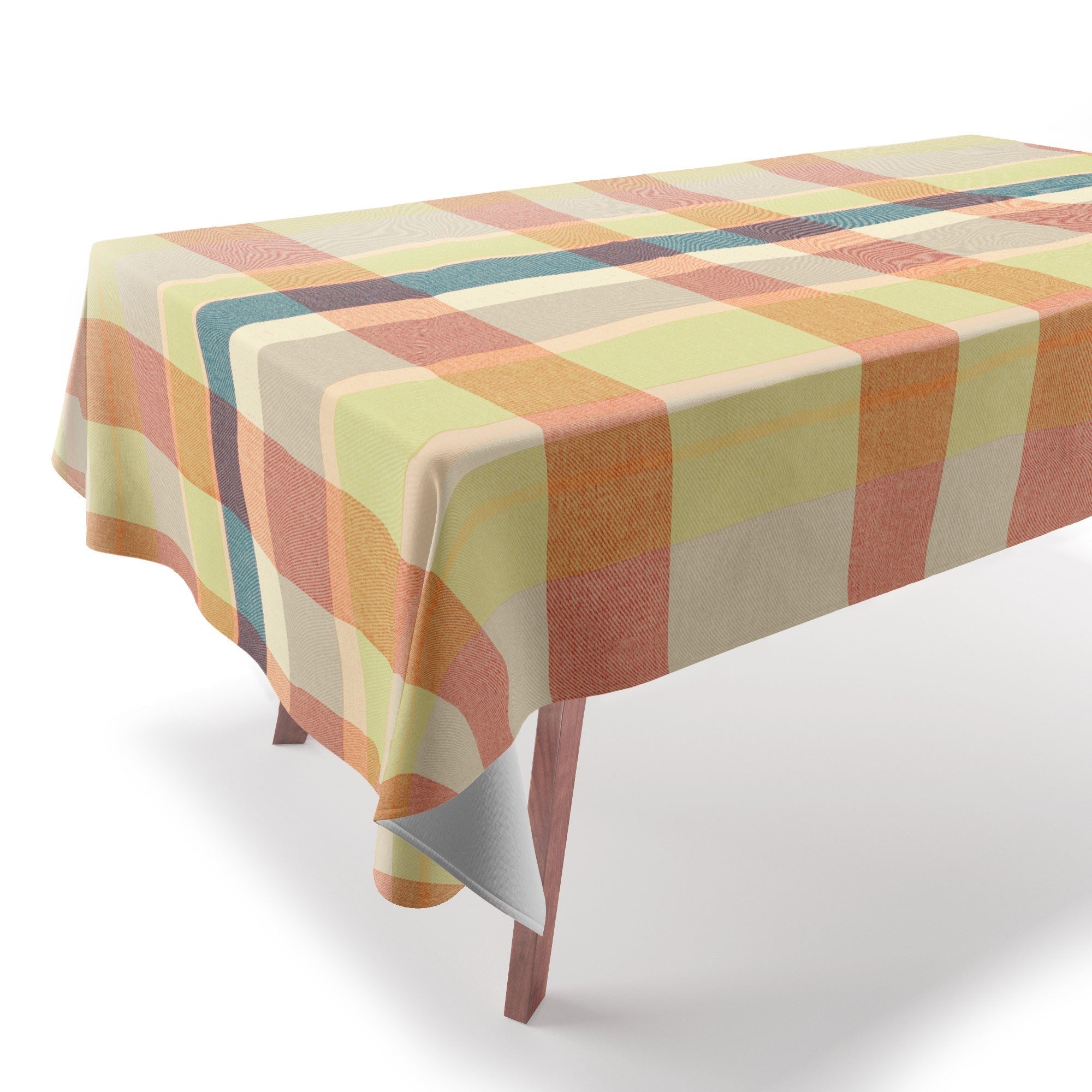 Marta Barragan Camarasa Retro Picnic Plaid Warm Tones Tablecloth