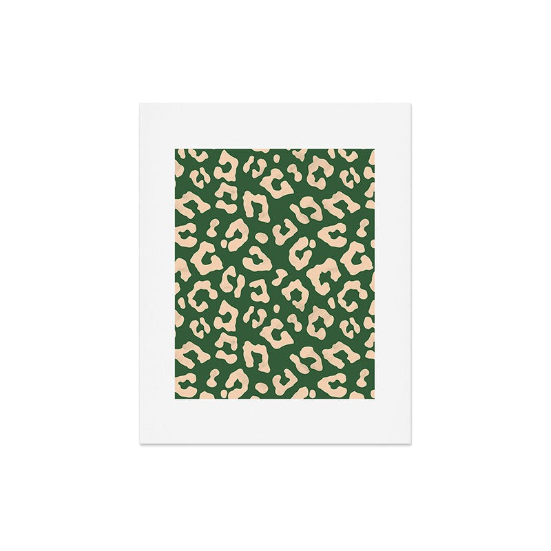 Avenie BR Cheetah Print In Green Art Print