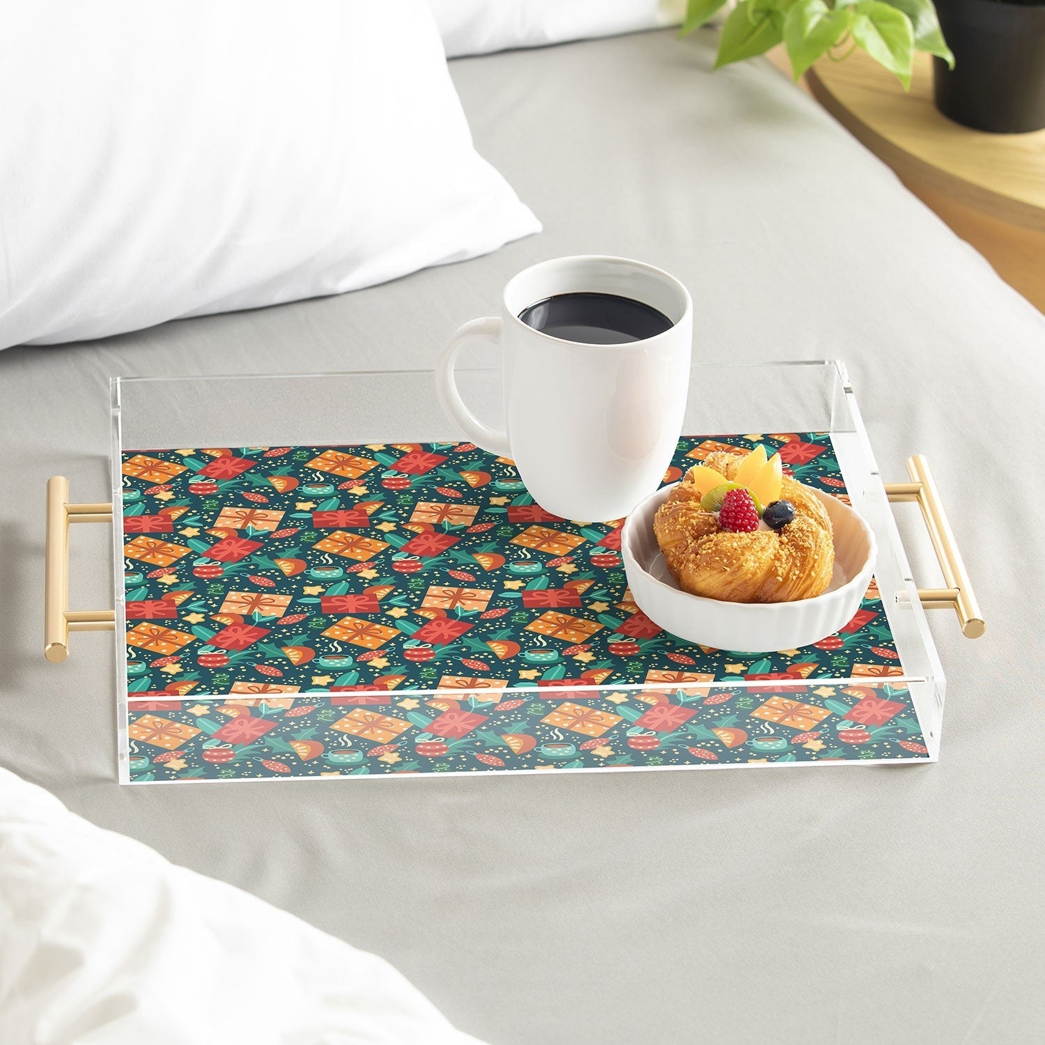 Valeria Frustaci Christmas pattern Acrylic Tray
