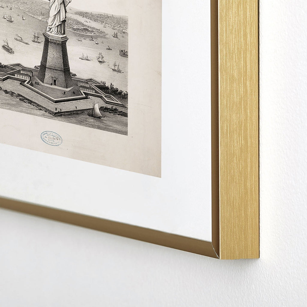 DENY Designs Vintage Lady Liberty Metal Framed Art Print