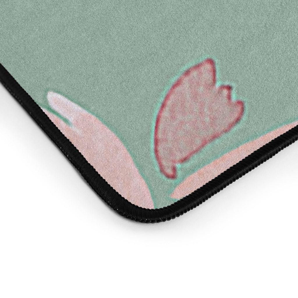 Ninola Design Botanic Retreat Floral Oleander Whimsical Teal Green Desk Mat