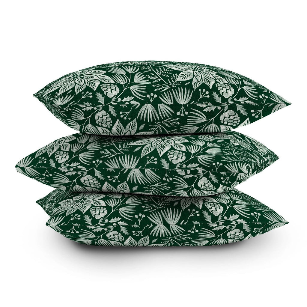 Pimlada Phuapradit Christmas Poinsettia Outdoor Throw Pillow