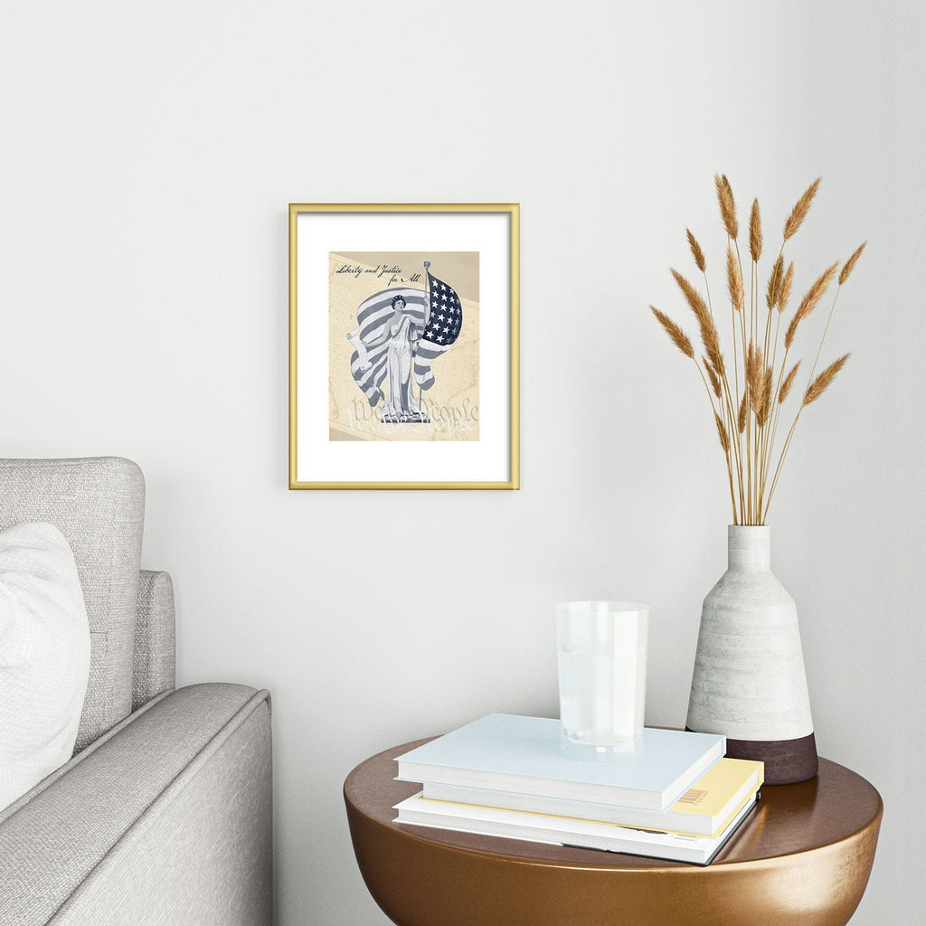 DENY Designs Liberty and Justice Woman Metal Framed Art Print