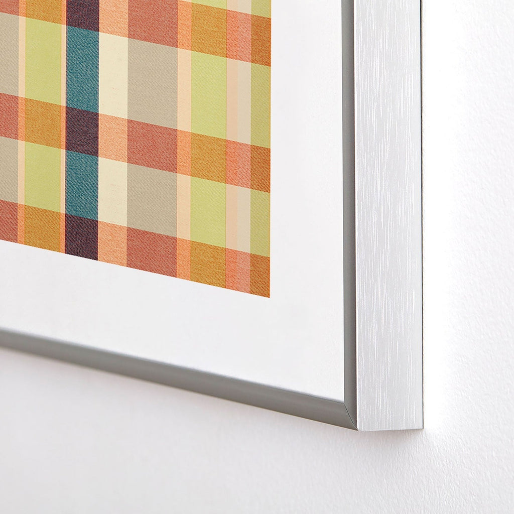 Marta Barragan Camarasa Retro Picnic Plaid Warm Tones Metal Framed Art Print
