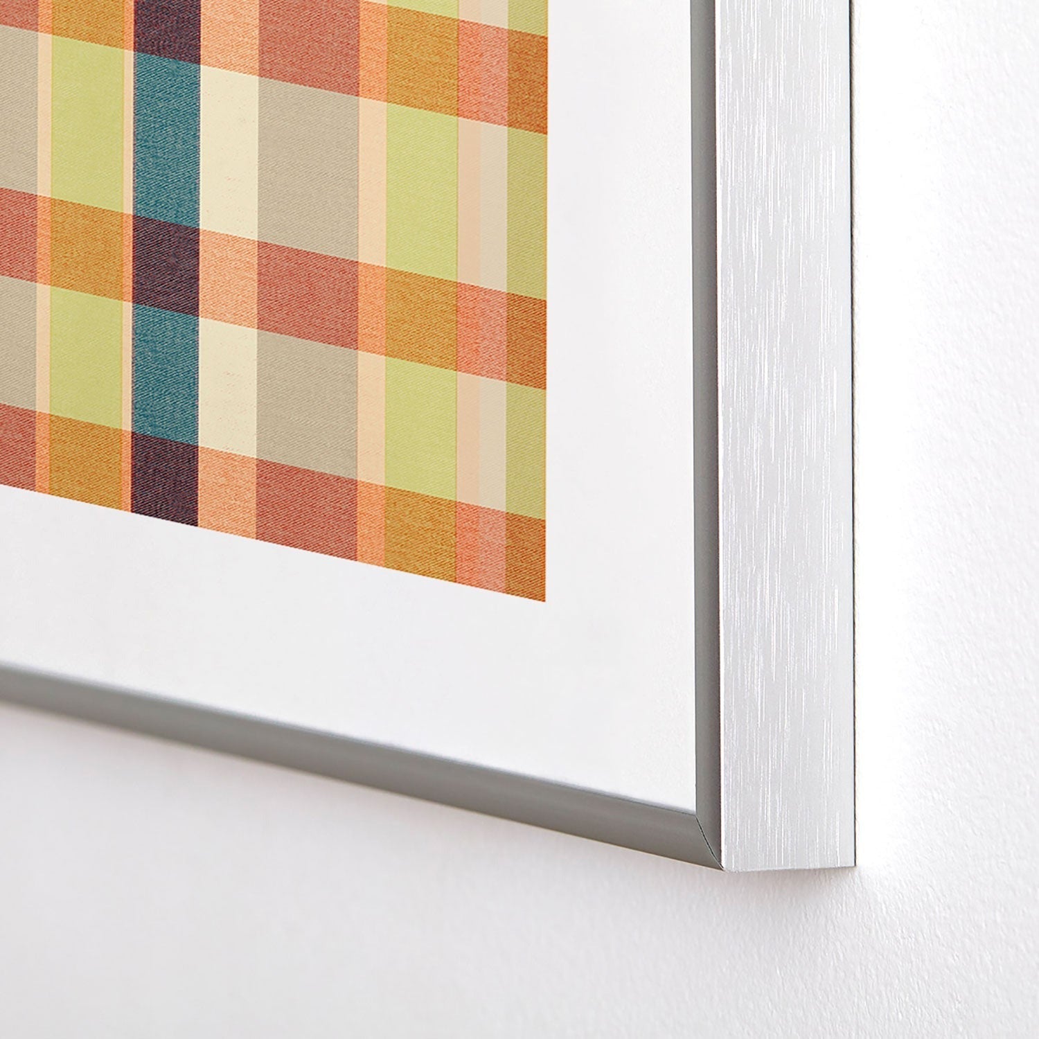 Marta Barragan Camarasa Retro Picnic Plaid Warm Tones Metal Framed Art Print