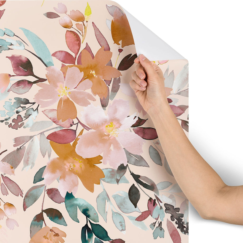 Ninola Design Botanic Retreat Floral Oleander Whimsical Soft Pink Wallpaper