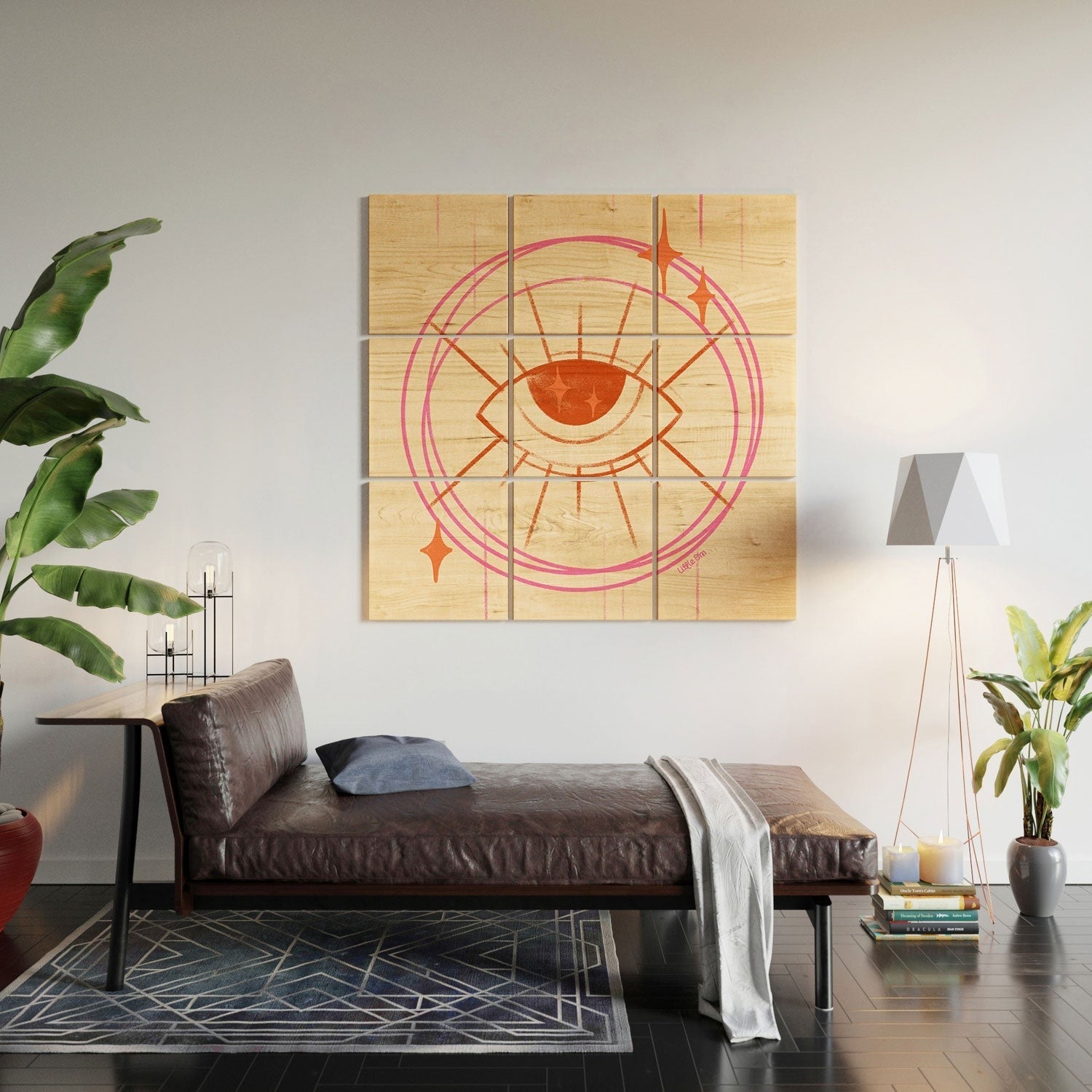 Little Om Celestial Eye cream Wood Wall Mural