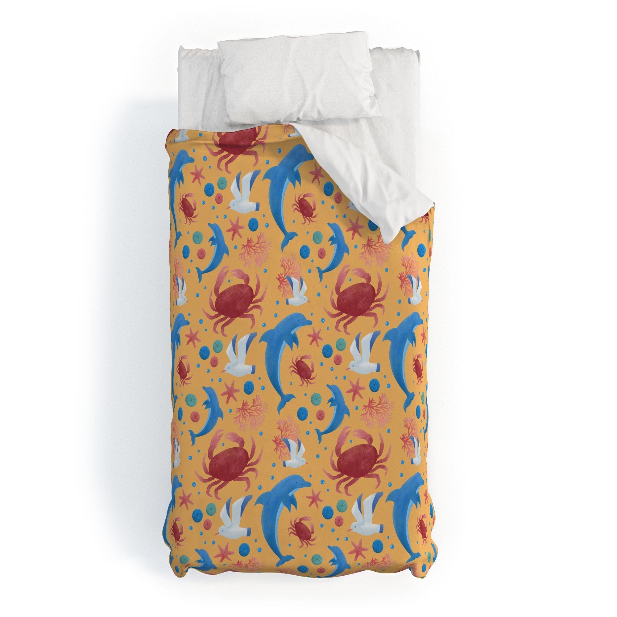 Seta Zakian Sailing Sealife yellow Duvet Cover