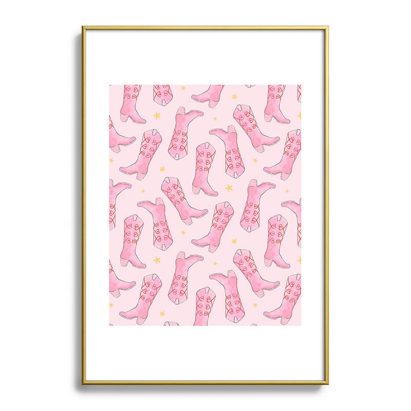 Love_Ryming Stars and Boots Metal Framed Art Print