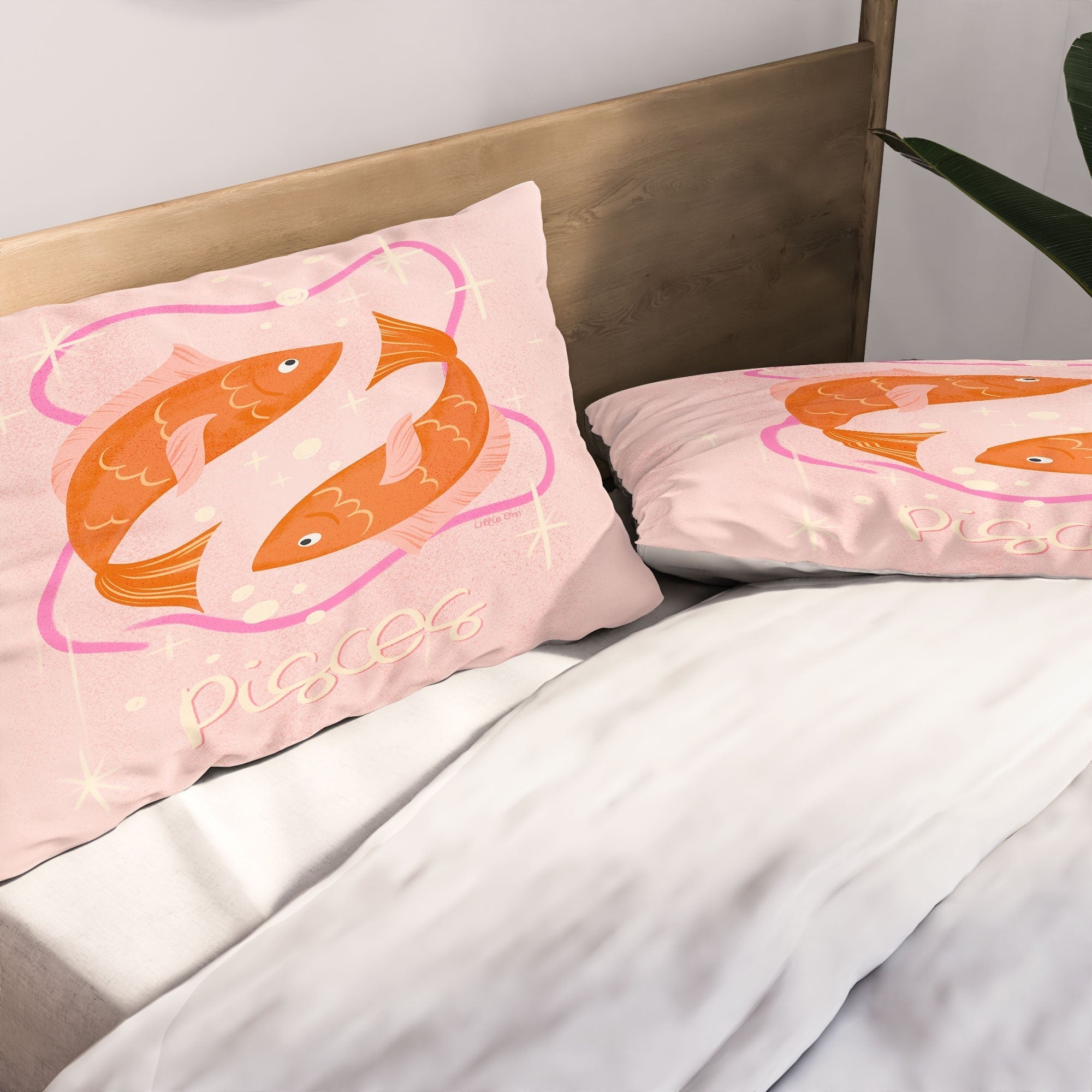 Little Om Zodiac Sign Pisces Pillow Shams