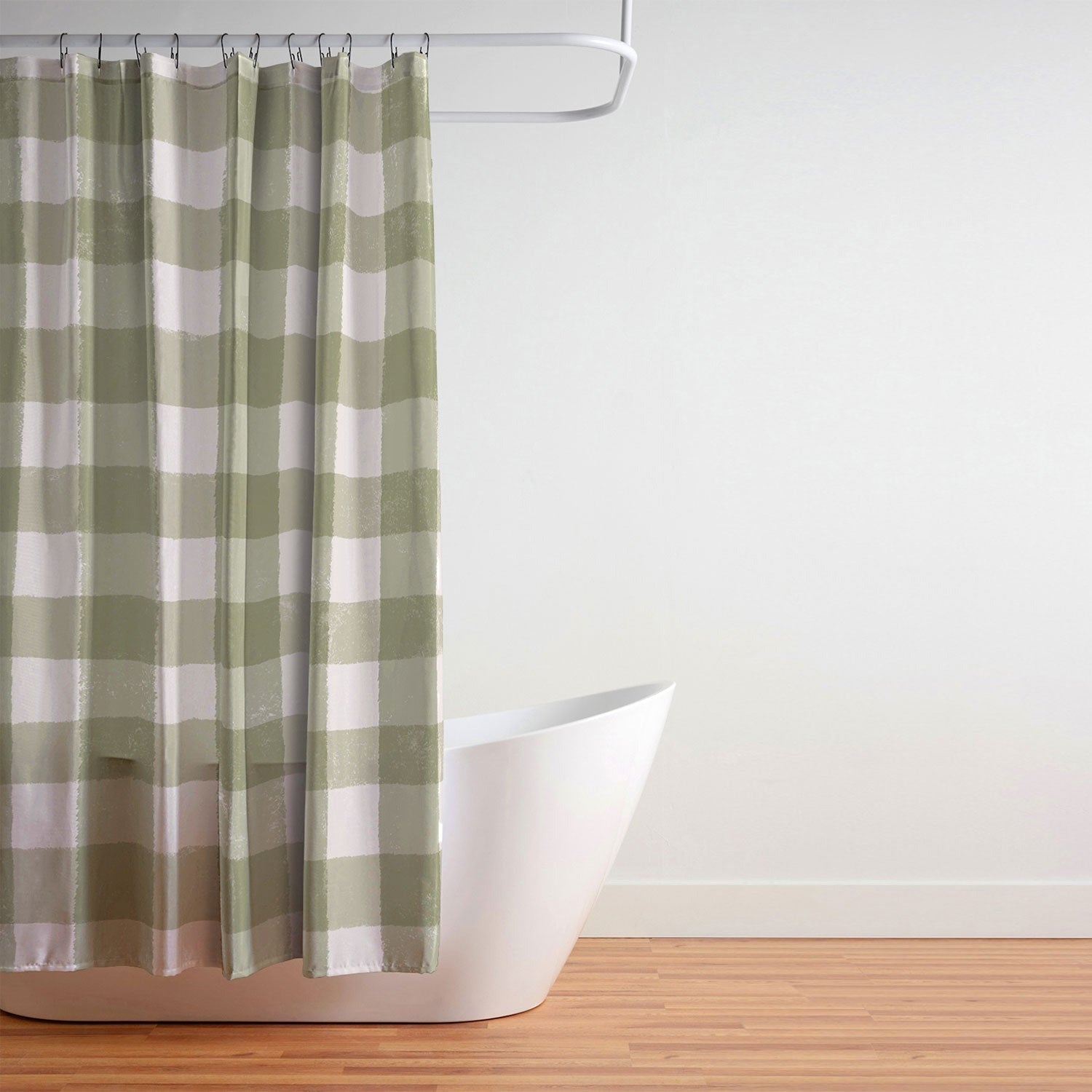 Menina Lisboa Rustic Green Plaid Shower Curtain