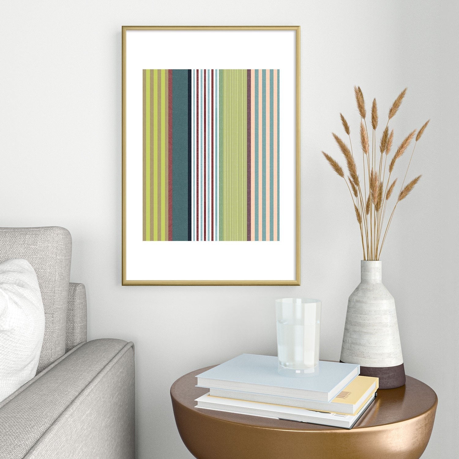 Marta Barragan Camarasa Colorful Stripe Delight Metal Framed Art Print