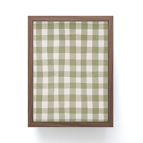 Menina Lisboa Rustic Green Plaid Framed Mini Art Print