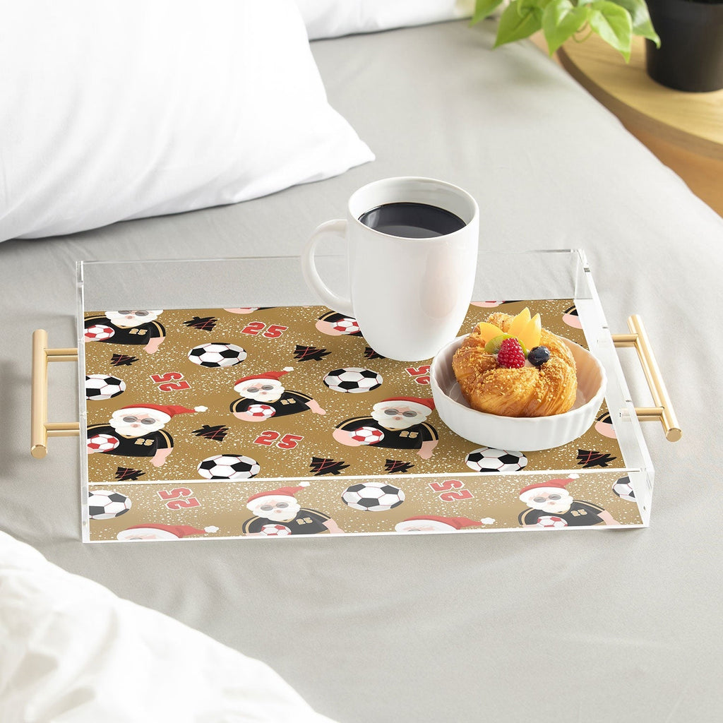 Design by Spark Sporty Soccer Santa Holiday Acrylic Tray