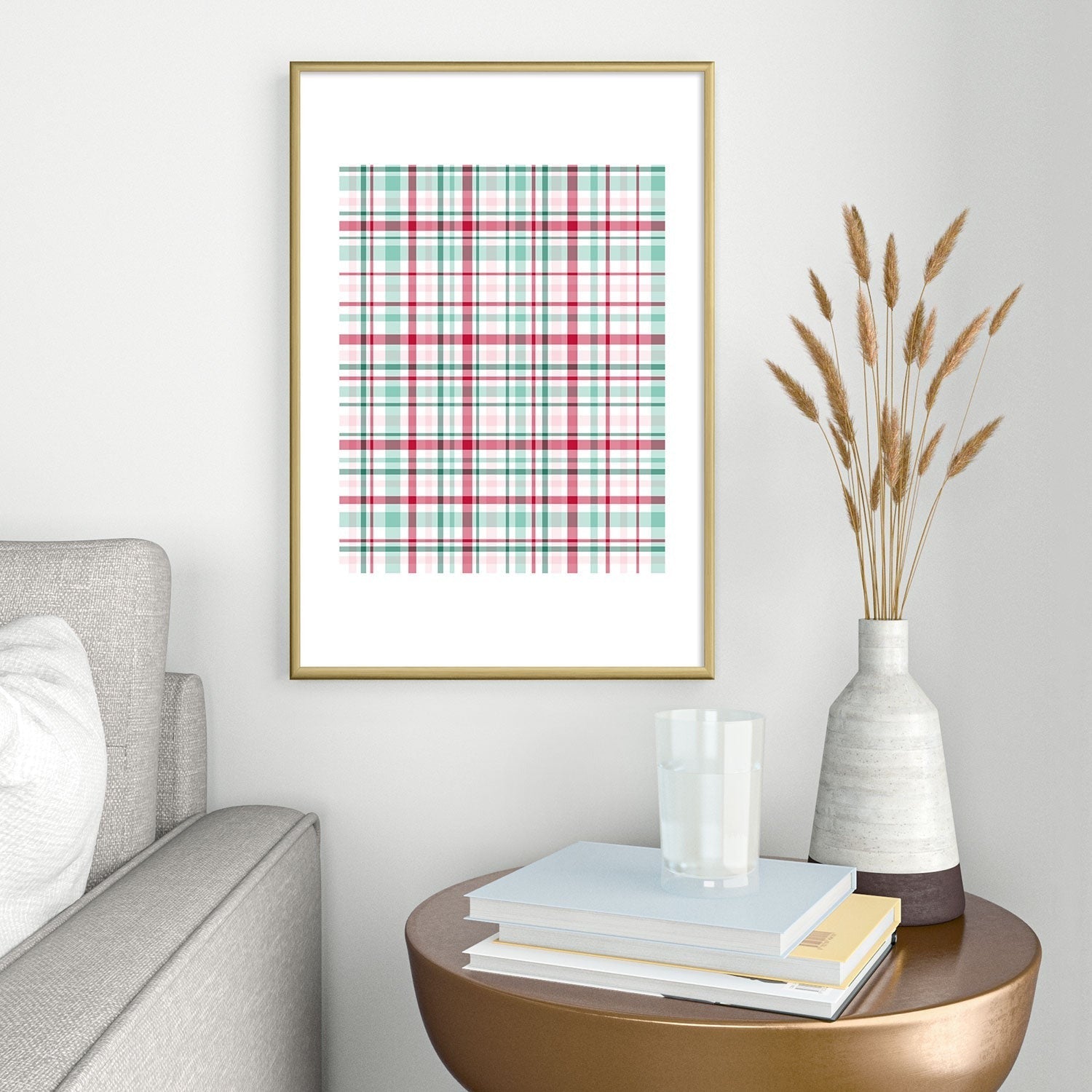 Lisa Argyropoulos Merry Vintage Plaid Metal Framed Art Print