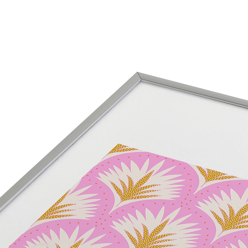 Jennifer Labre Pink Palmetto Metal Framed Art Print