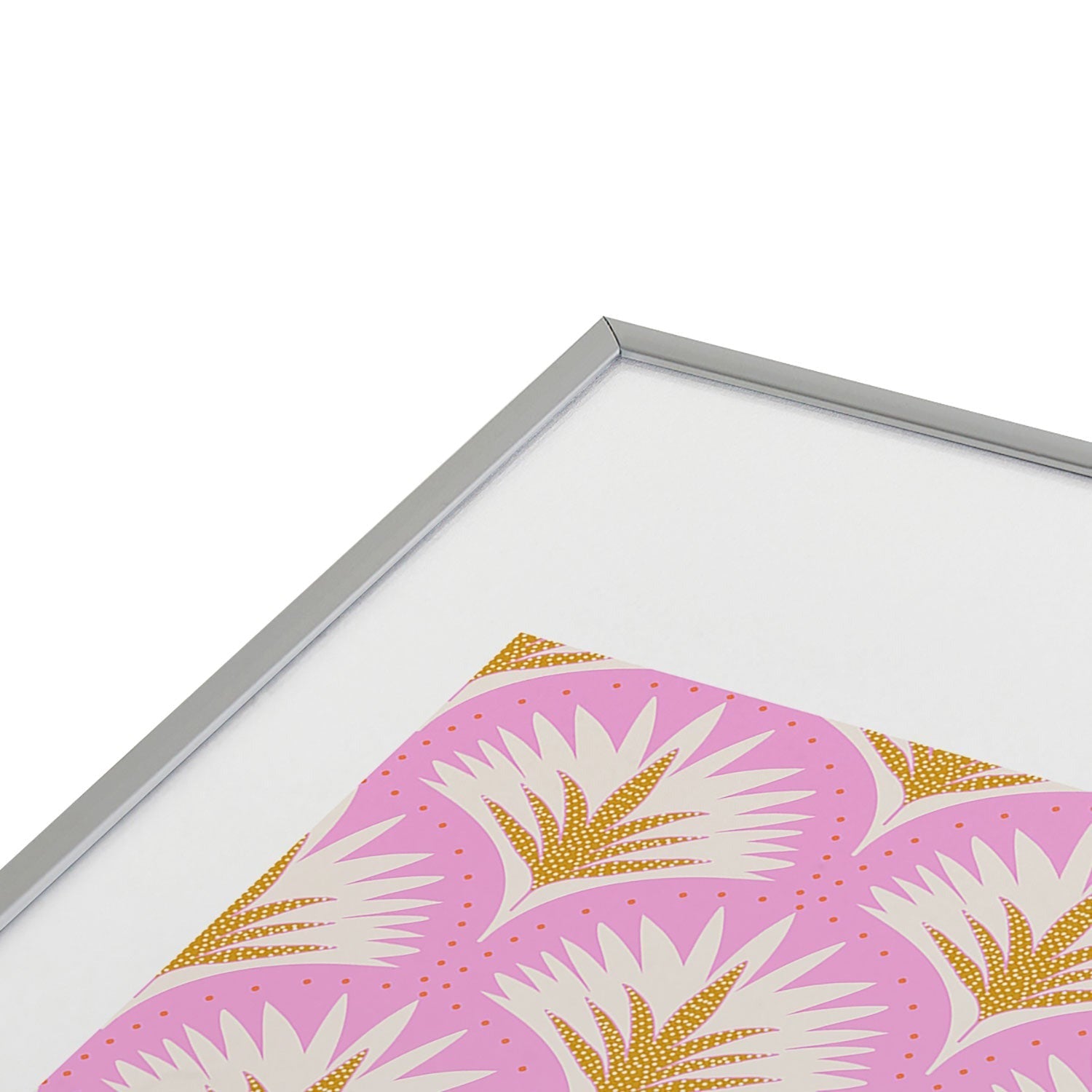 Jennifer Labre Pink Palmetto Metal Framed Art Print