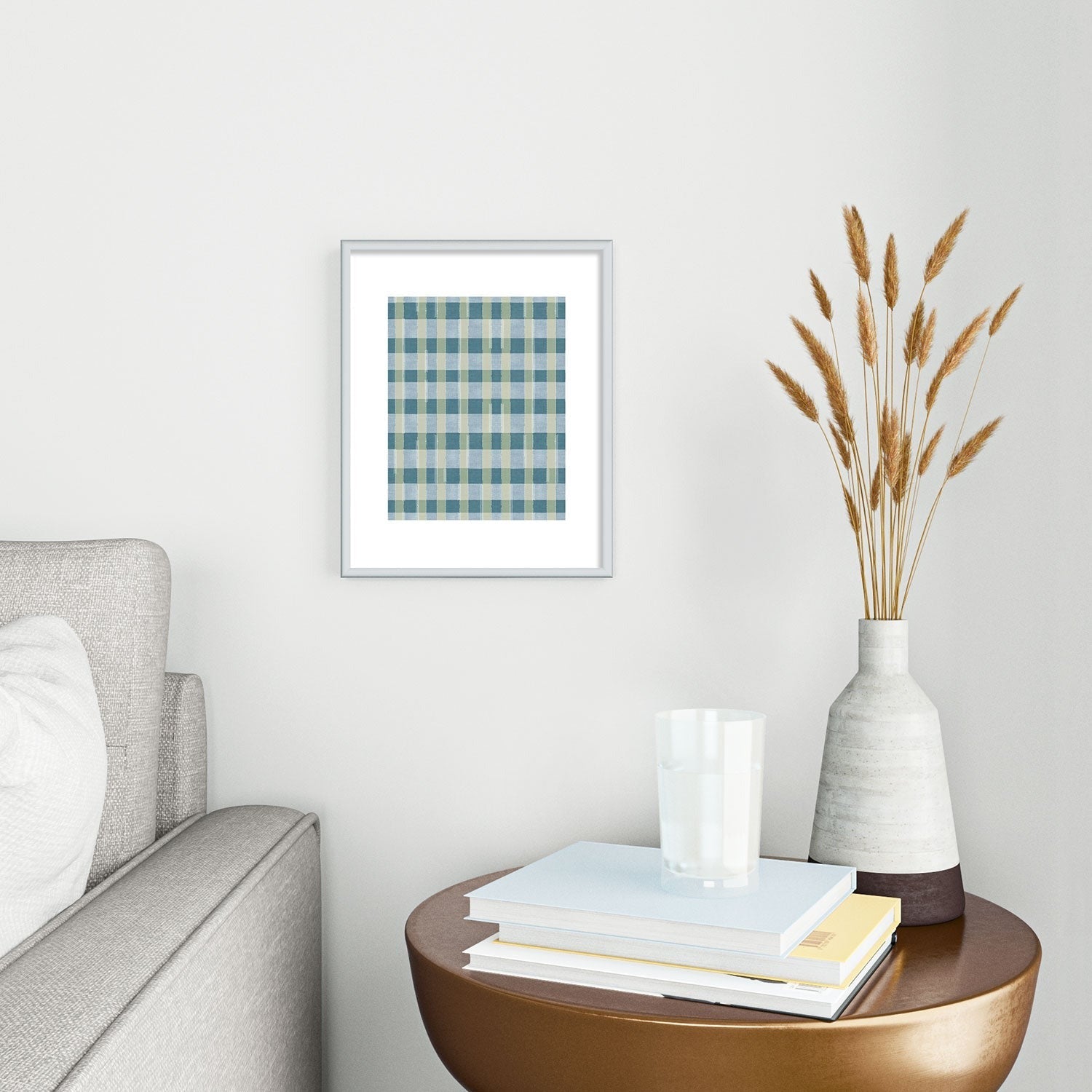 Marta Barragan Camarasa Country Style Checks Metal Framed Art Print