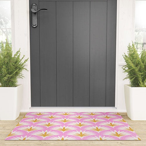 Jennifer Labre Pink Palmetto Welcome Mat