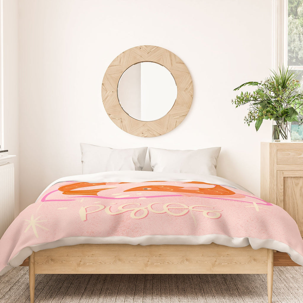 Little Om Zodiac Sign Pisces Duvet Cover