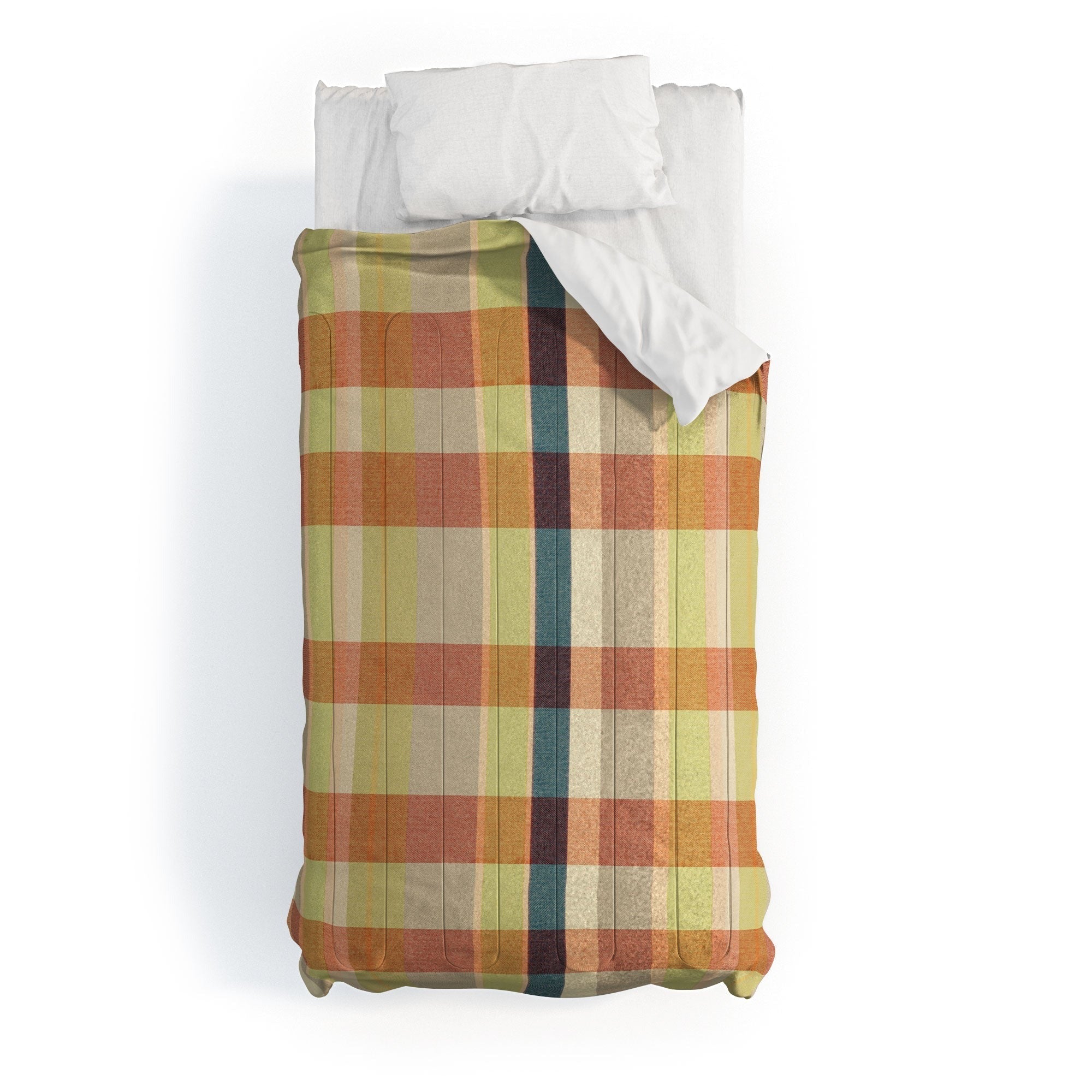 Marta Barragan Camarasa Retro Picnic Plaid Warm Tones Comforter