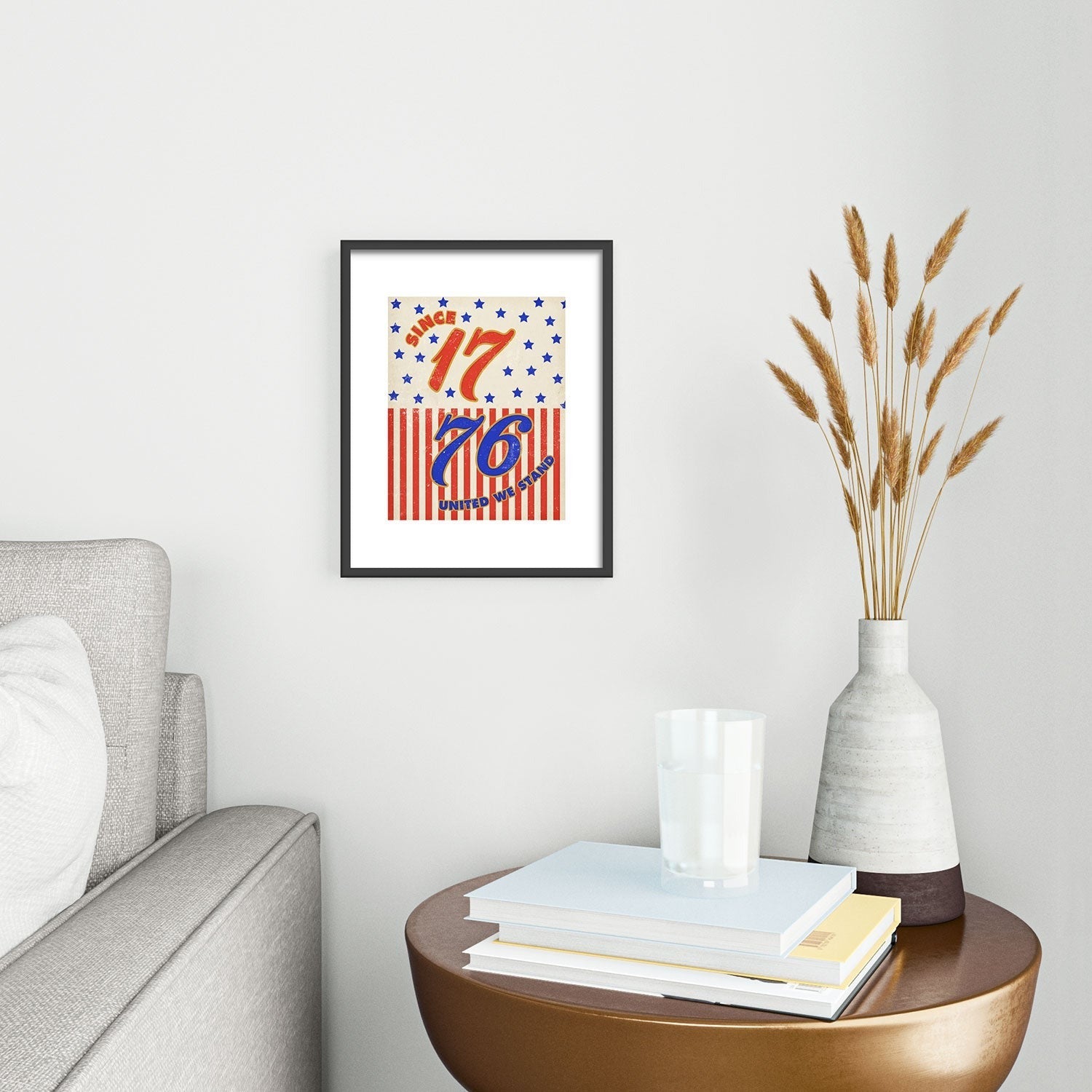 DENY Designs 1776 Stars Metal Framed Art Print