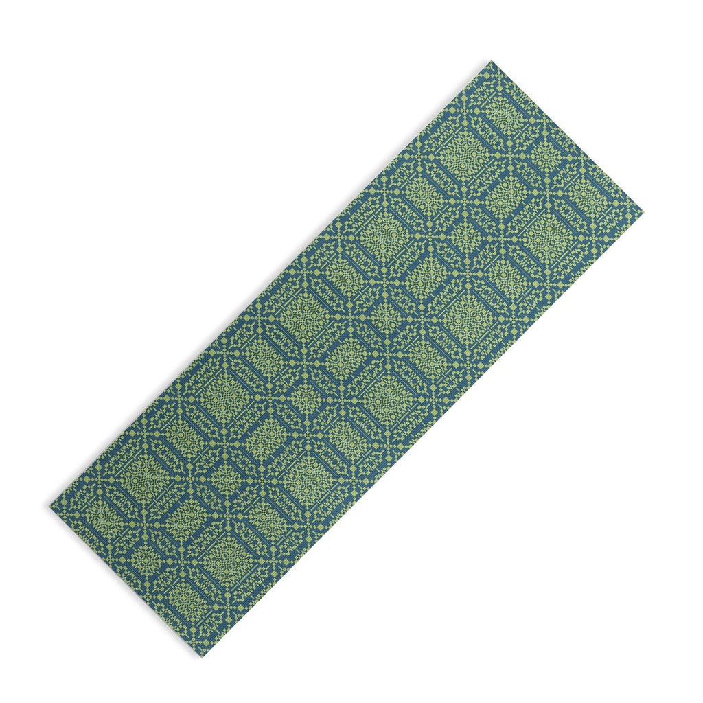 Marta Barragan Camarasa Nostalgic Grid Design Yoga Mat