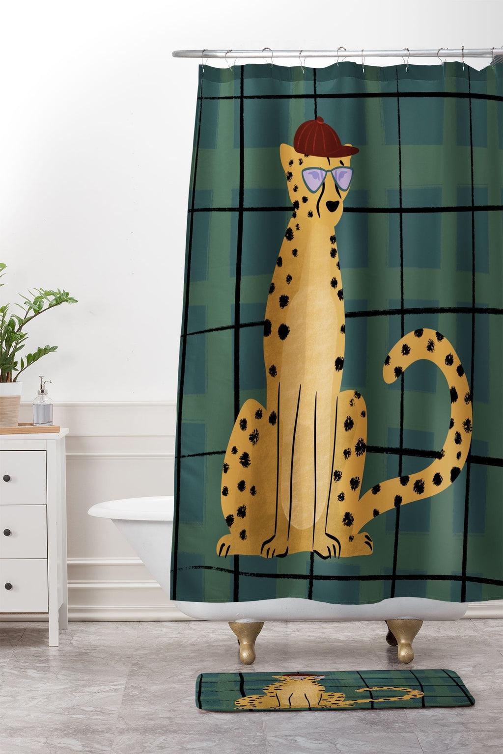Design by Spark Cheetah Cool Cat Memory Foam Bath Mat
