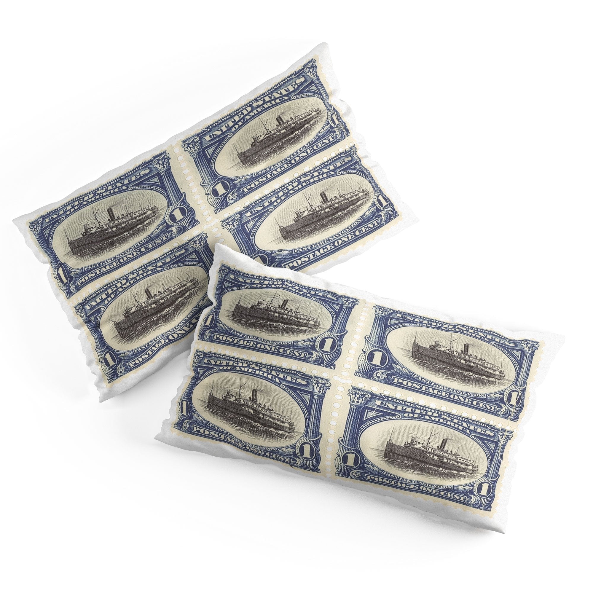 DENY Designs 1901 1c Fast Lake Navigation Stamps Pillow Shams