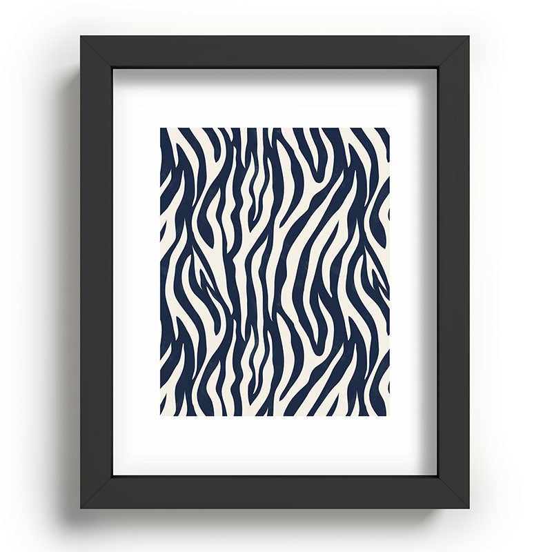 Avenie BR Navy Tiger Stripes Recessed Framing Rectangle