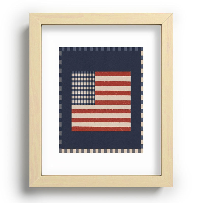 DENY Designs Gingham Flag Recessed Framing Rectangle
