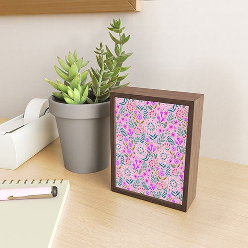 Pimlada Phuapradit Ditsy Purple Floral Half Drop Framed Mini Art Print