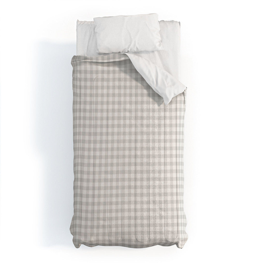 Colour Poems Gingham Plaid Pattern Cloud White Comforter