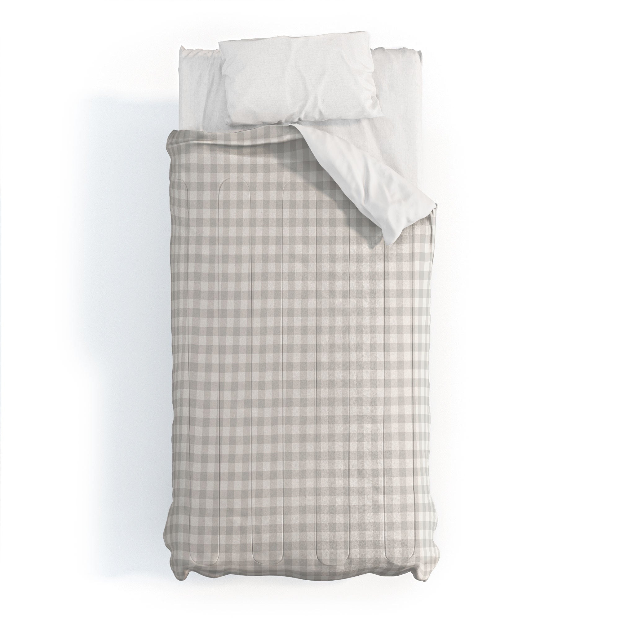 Colour Poems Gingham Plaid Pattern Cloud White Comforter