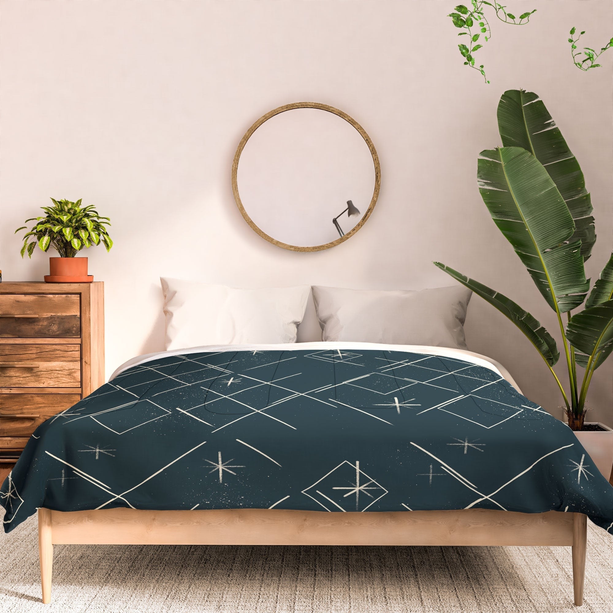 Little Om Starry Web navy Comforter