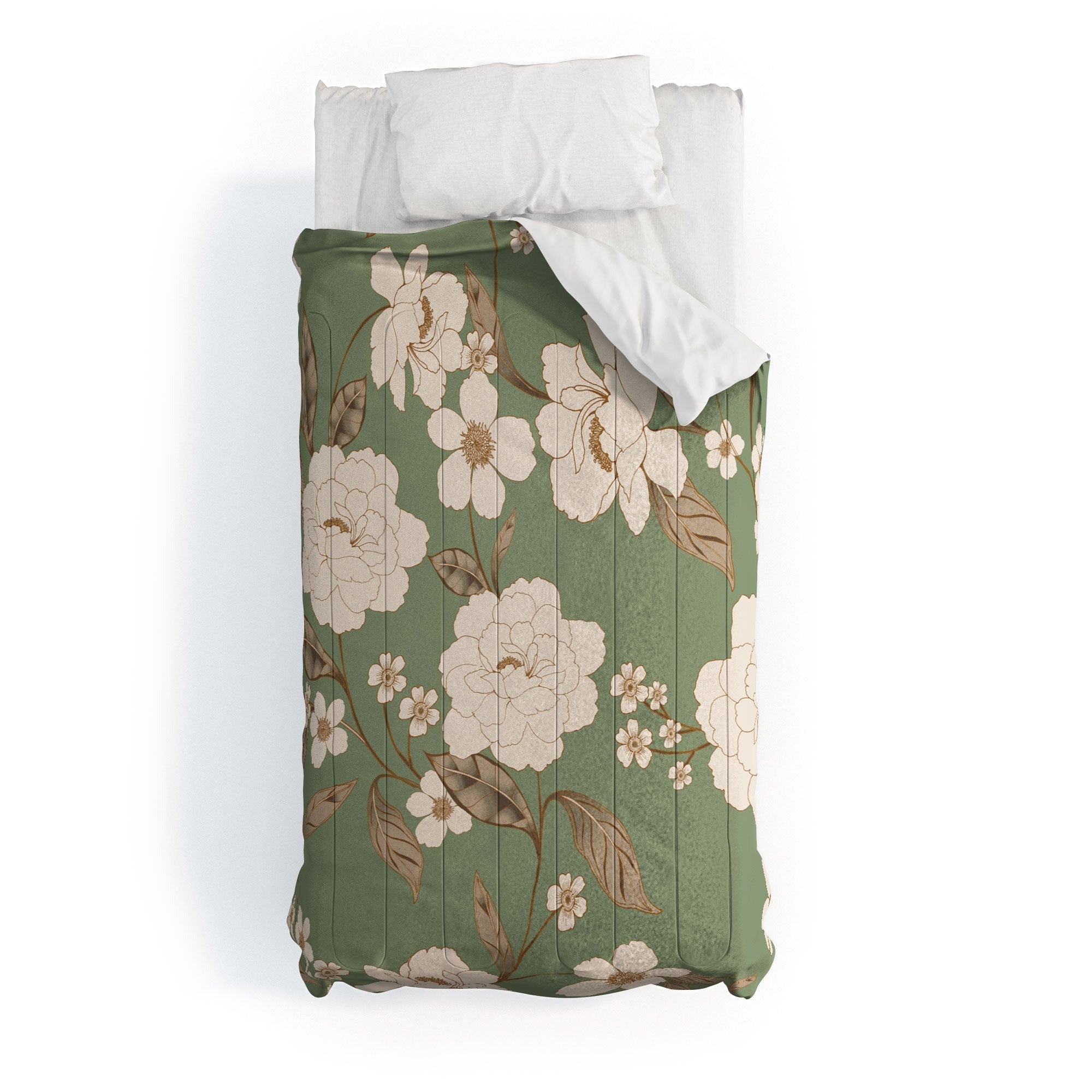 Gabriela Fuente Olive Floral Roberta Comforter