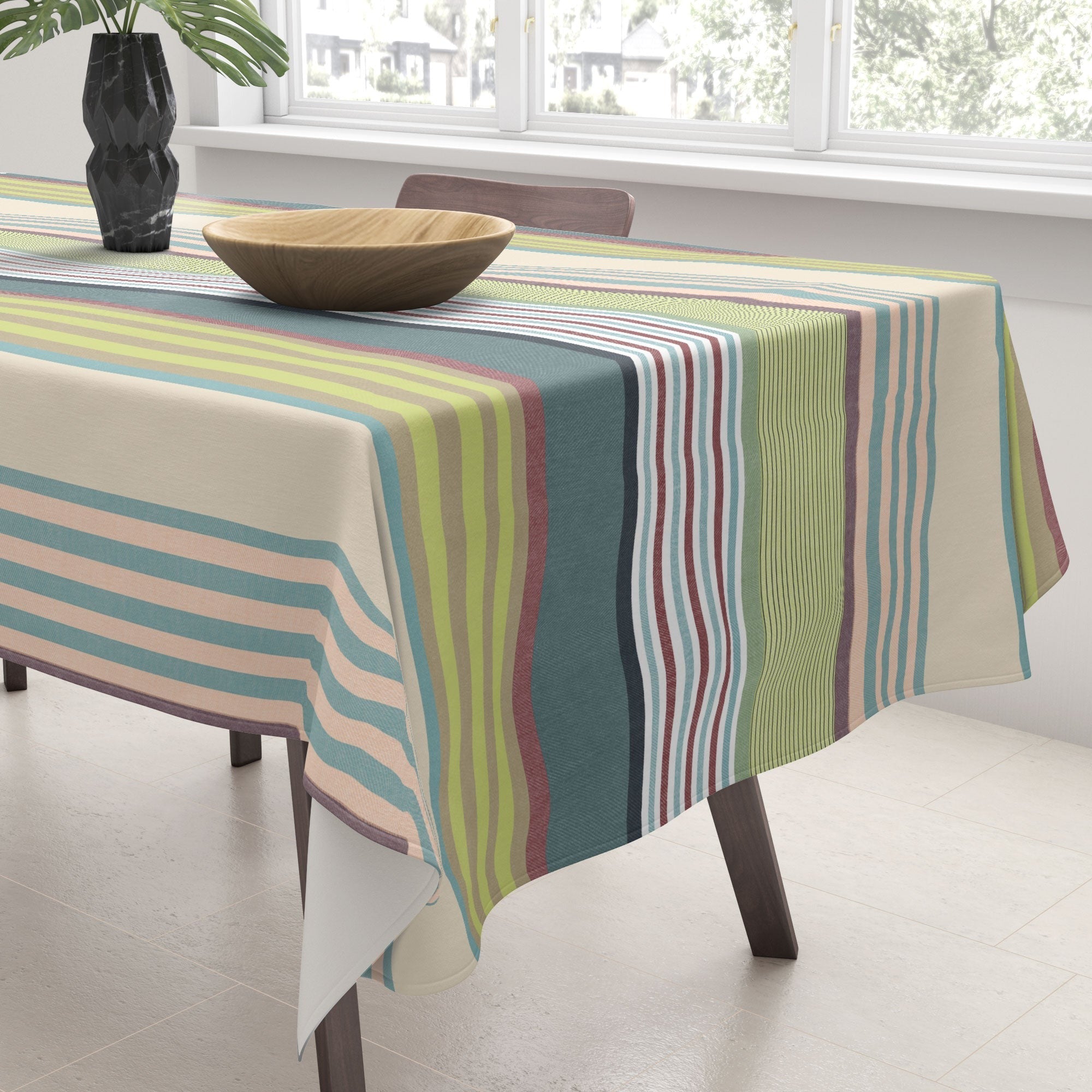 Marta Barragan Camarasa Colorful Stripe Delight Tablecloth