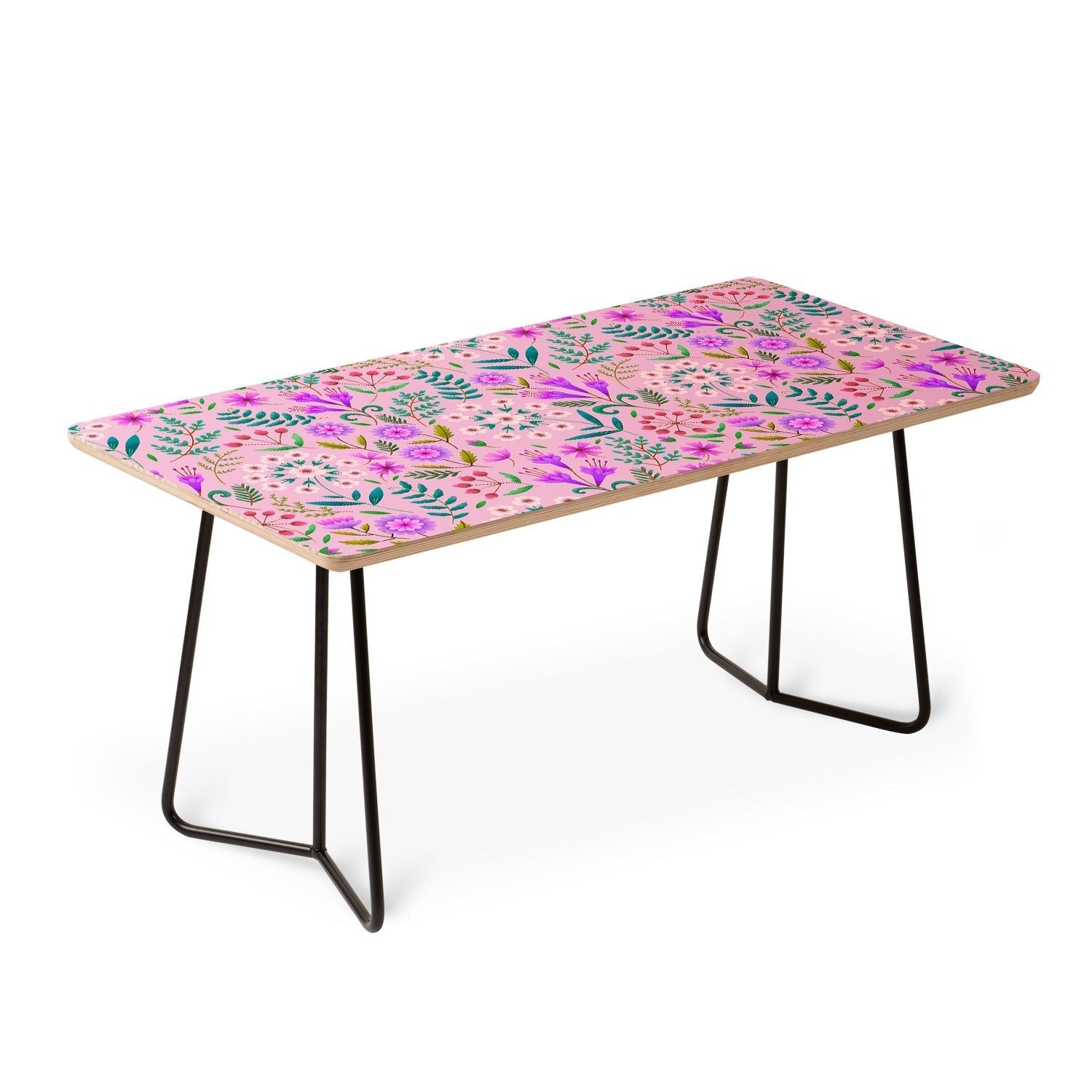 Pimlada Phuapradit Ditsy Purple Floral Half Drop Coffee Table