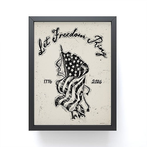 DENY Designs Let Freedom Ring Block Framed Mini Art Print