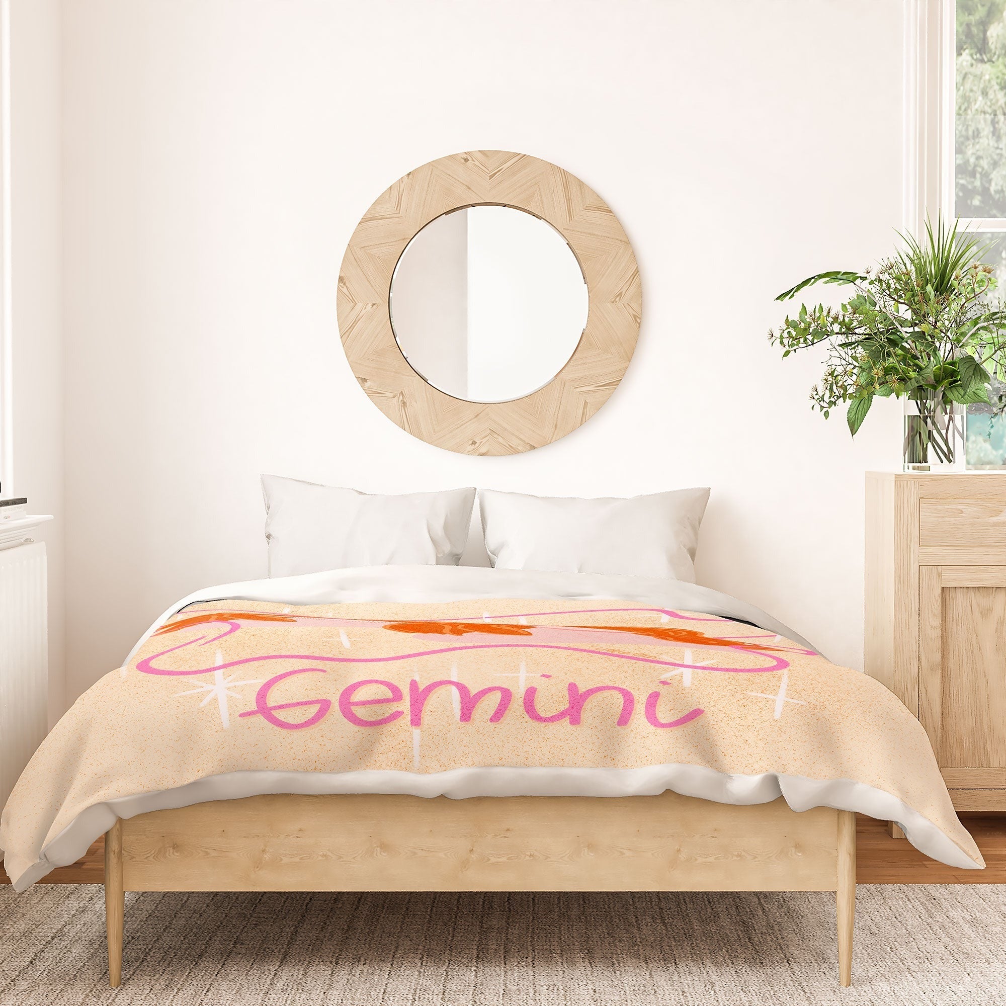 Little Om Zodiac Signs Gemini Duvet Cover