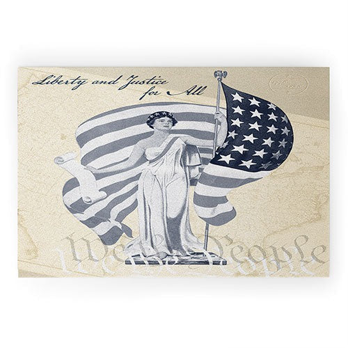 DENY Designs Liberty and Justice Woman Welcome Mat