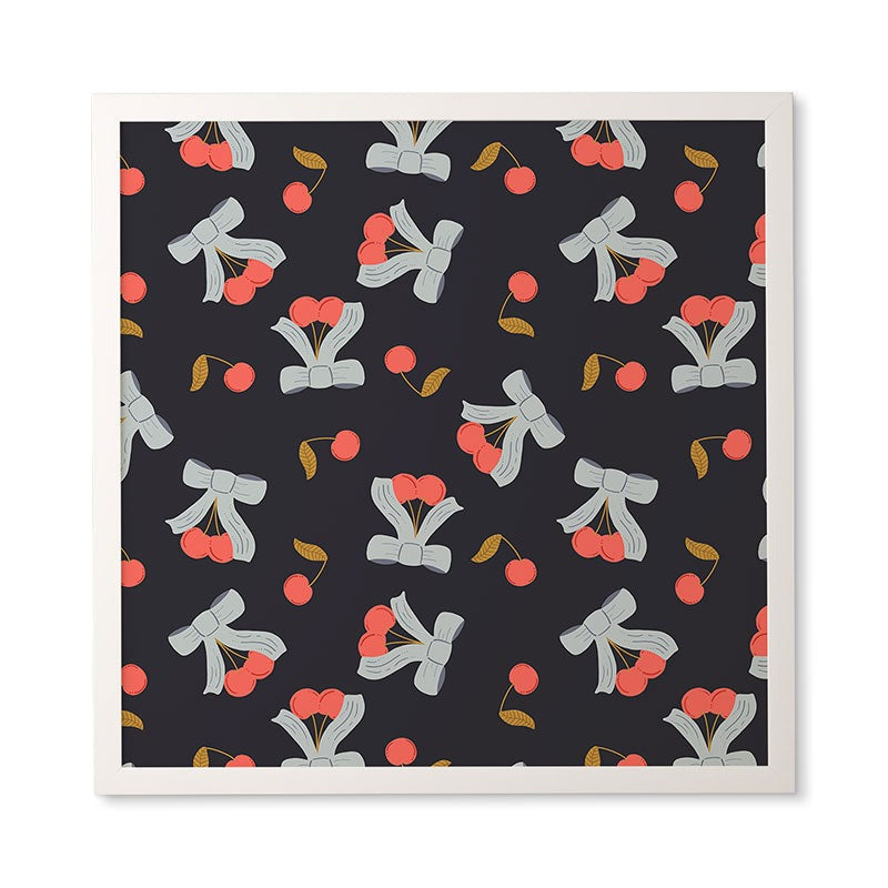 Jennifer Labre Cherries and Bows Framed Wall Art