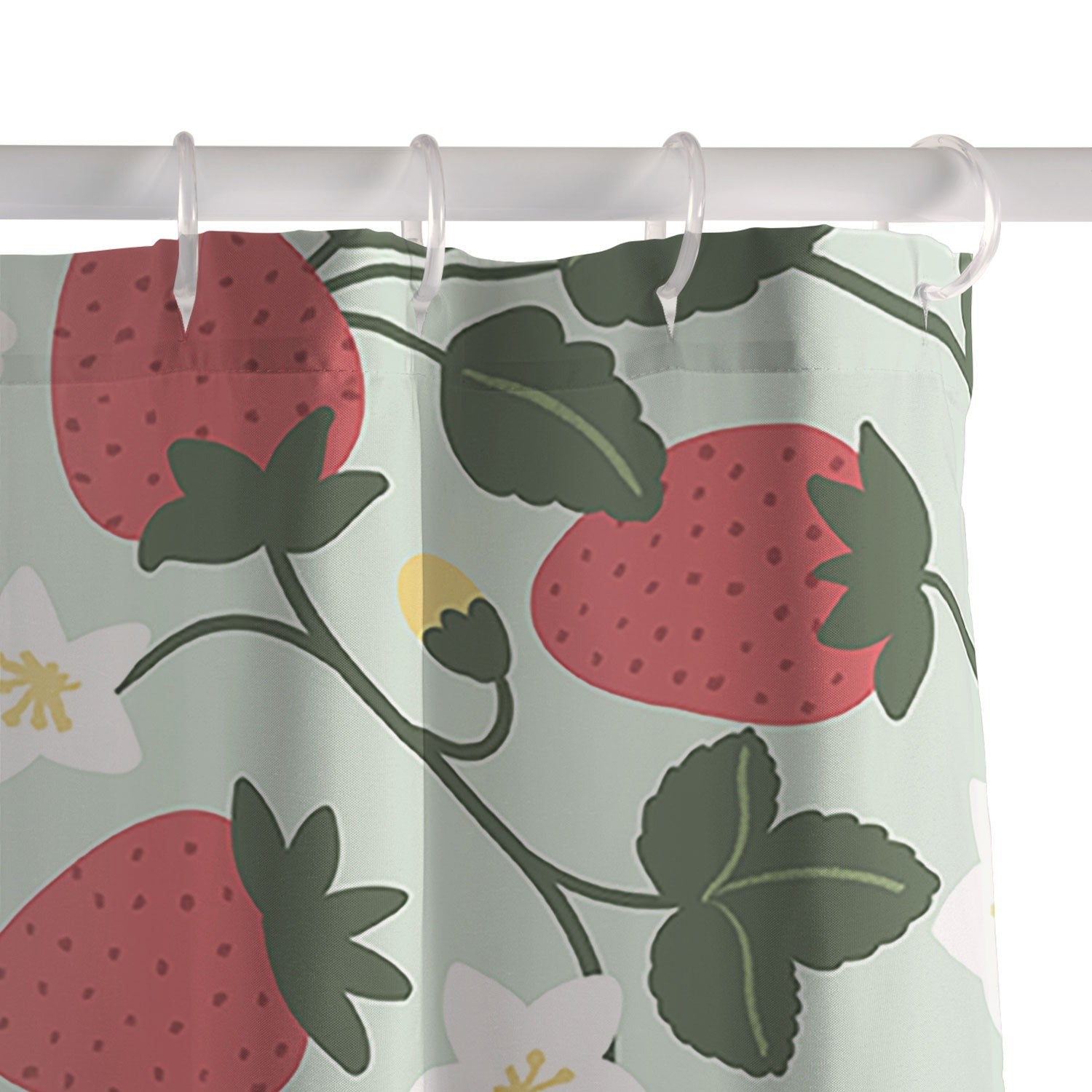 Design by Spark Strawberry Florals Fields Shower Curtain