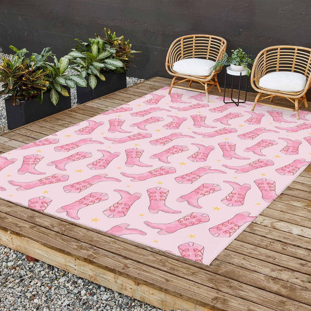 Love_Ryming Stars and Boots Outdoor Rug