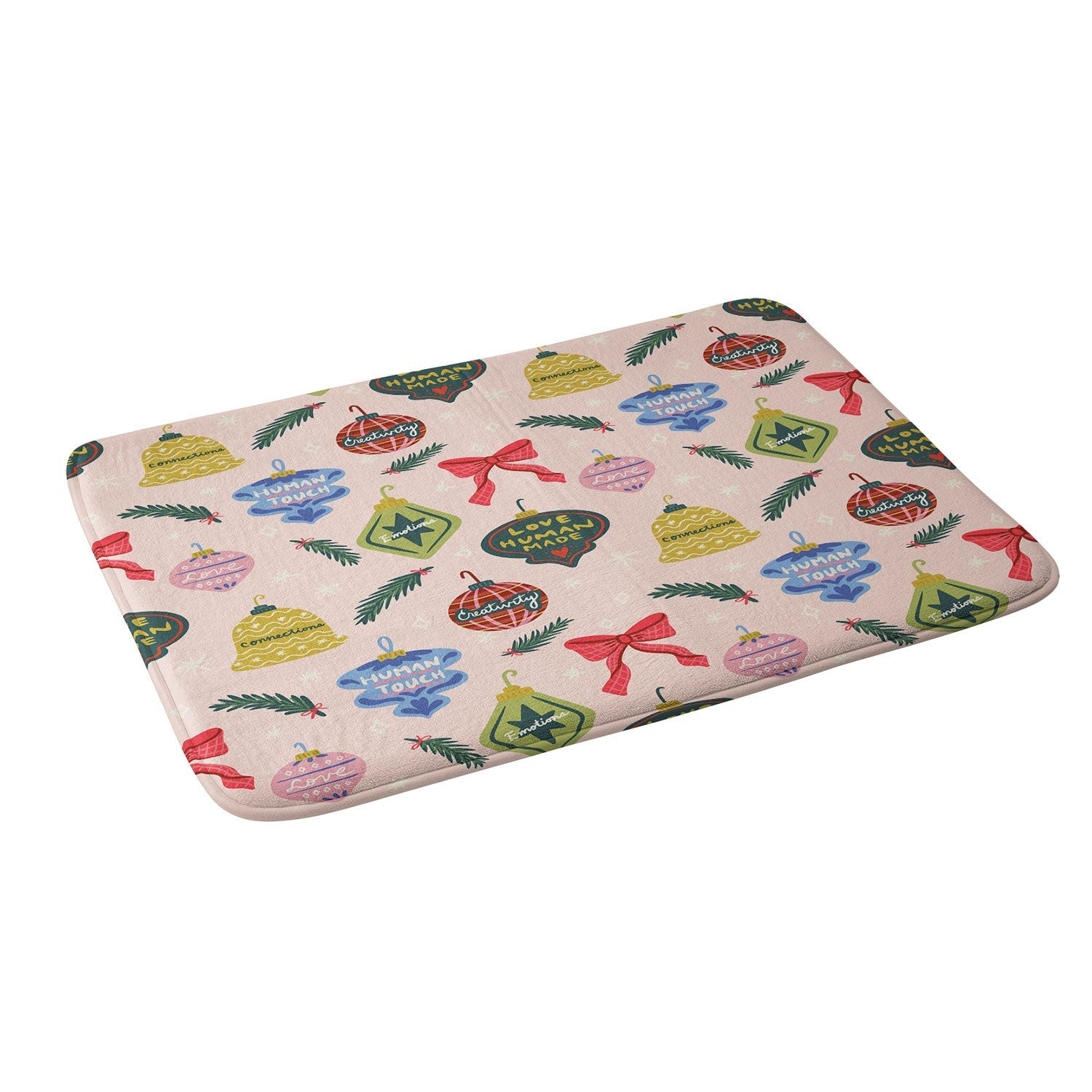 Design by Spark Love Human Made Christmas Ornaments Memory Foam Bath Mat