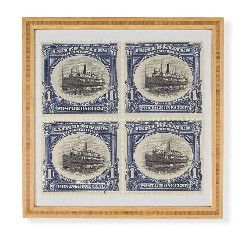 DENY Designs 1901 1c Fast Lake Navigation Stamps Framed Wall Art