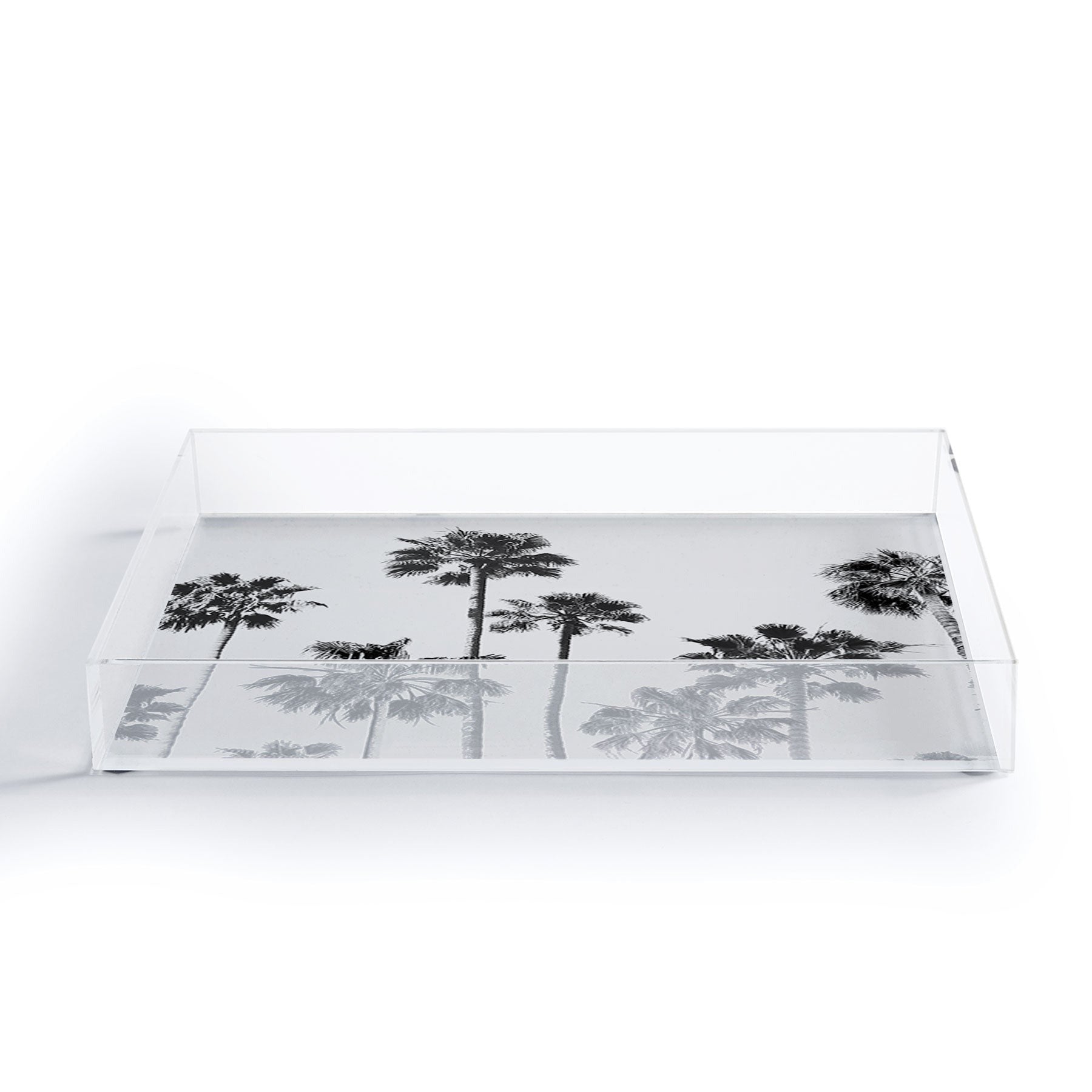Gal Design Black And White Palms Acrylic Tray